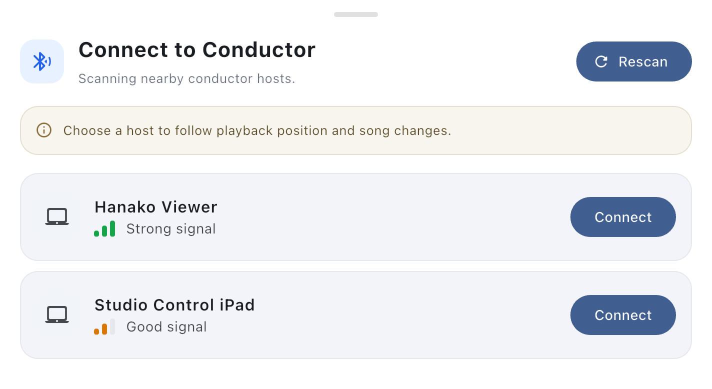 Conductor host picker in PagePilot Viewer