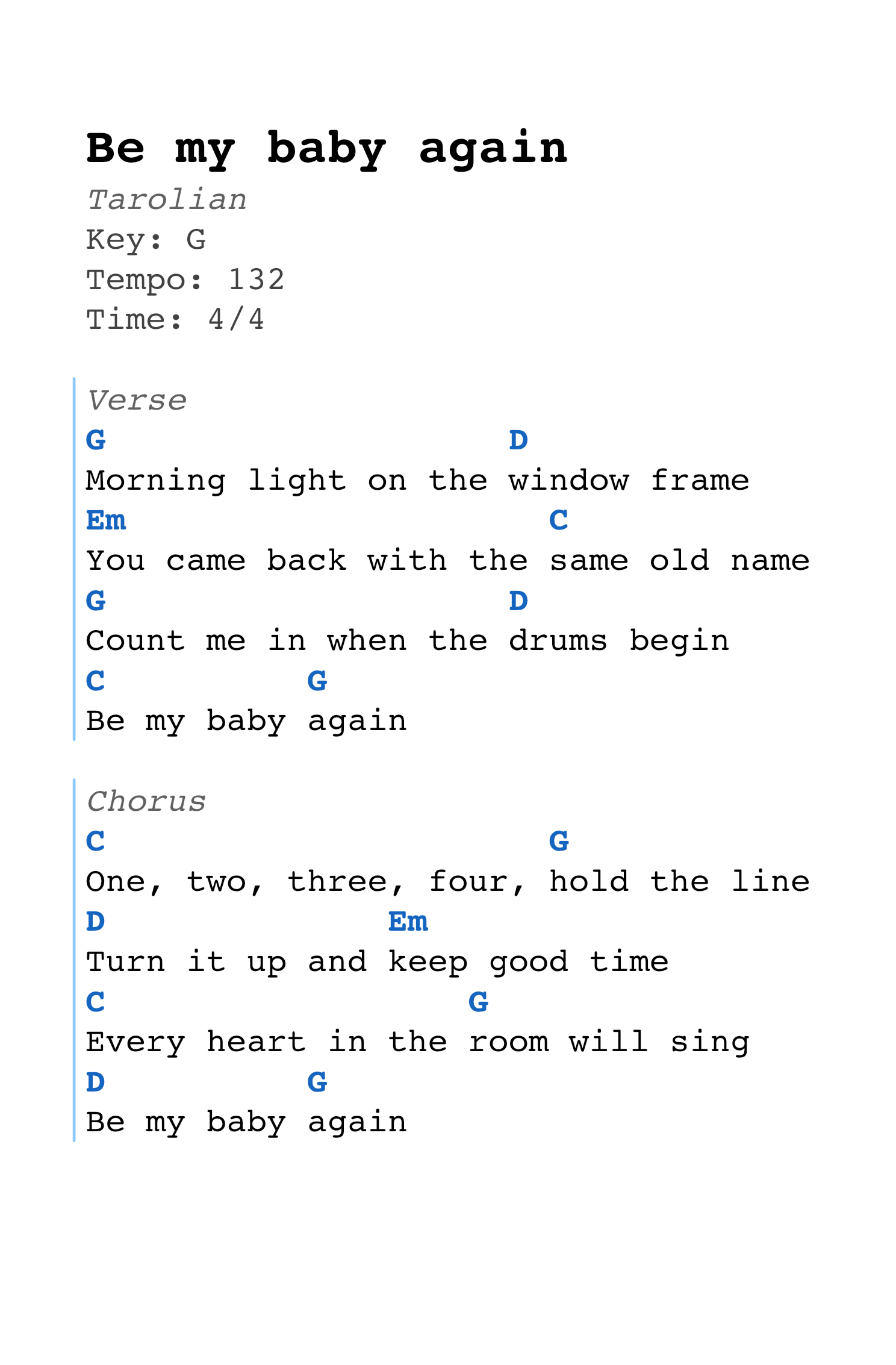 ChordPro score viewer with timeline controls in PagePilot Viewer
