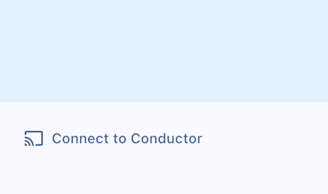 Setlist detail screen showing the Connect to Conductor button